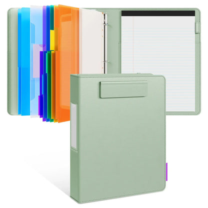 🔥HOT SALE 49% OFF - 📄✨PU Leather Clipboard with Storage – 3-Ring Binder, Magnetic Clip, Removable Notepad & Expanding File
