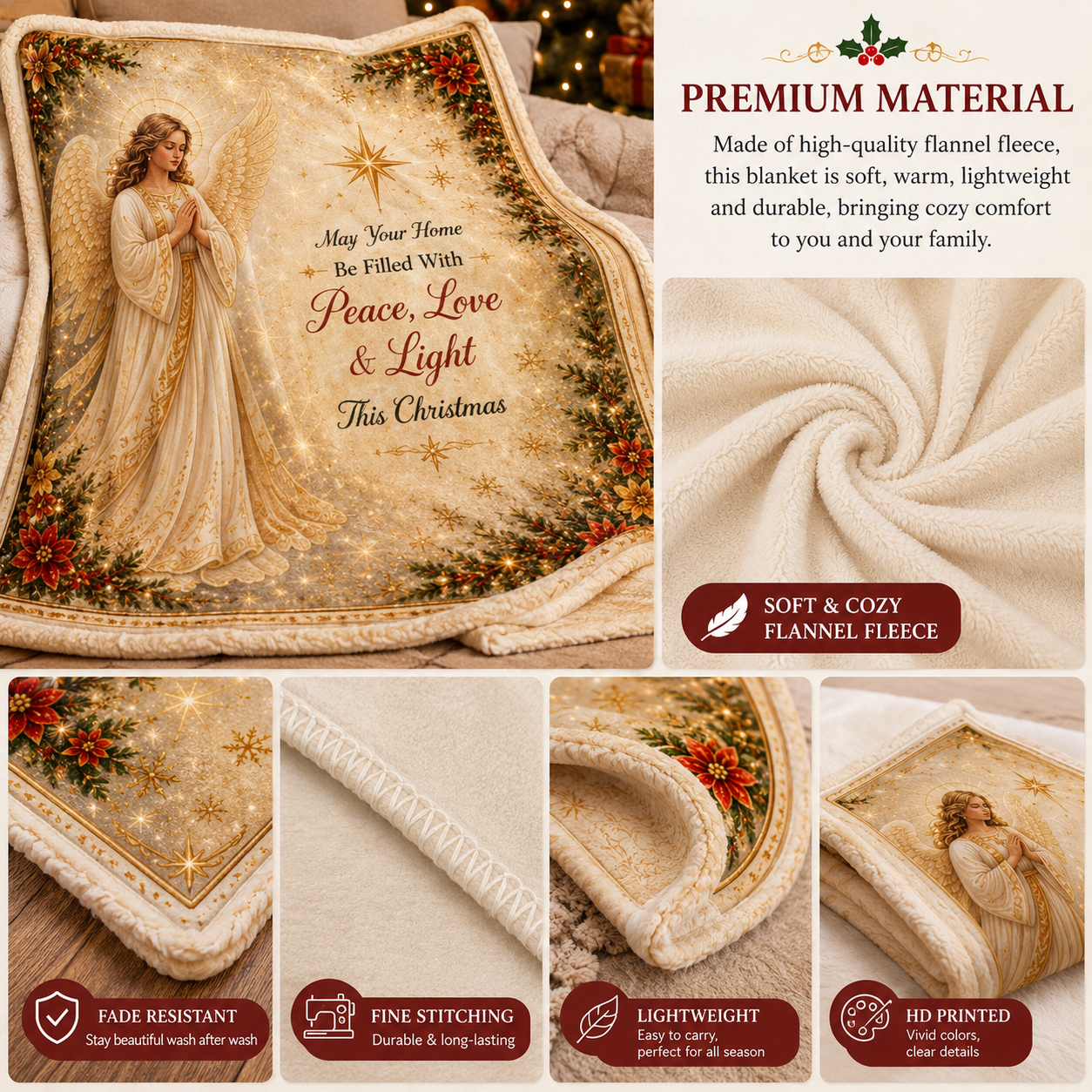 ✨ Christmas Cozy Nights Blanket – Warm Holiday Fleece Throw