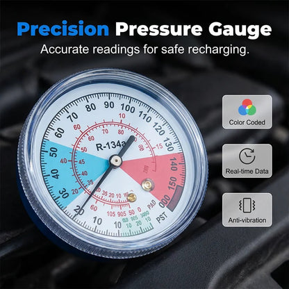 ⏳Time-Limited Special⏰R134a AC Refrigerant Charging Hose with Gauge – Universal & Easy DIY Tool 🔧