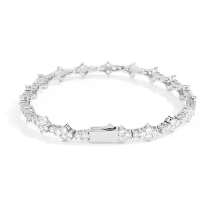 ✨ Gold Tennis Bracelet 6.5mm – CZ Clover Design, Gift for All