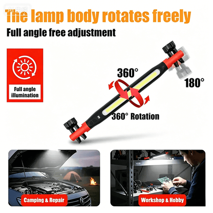 🛠️Rechargeable Magnetic LED Work Light with Built-in Battery - IP55 Waterproof & Shockproof, Clamp & Magnet Base