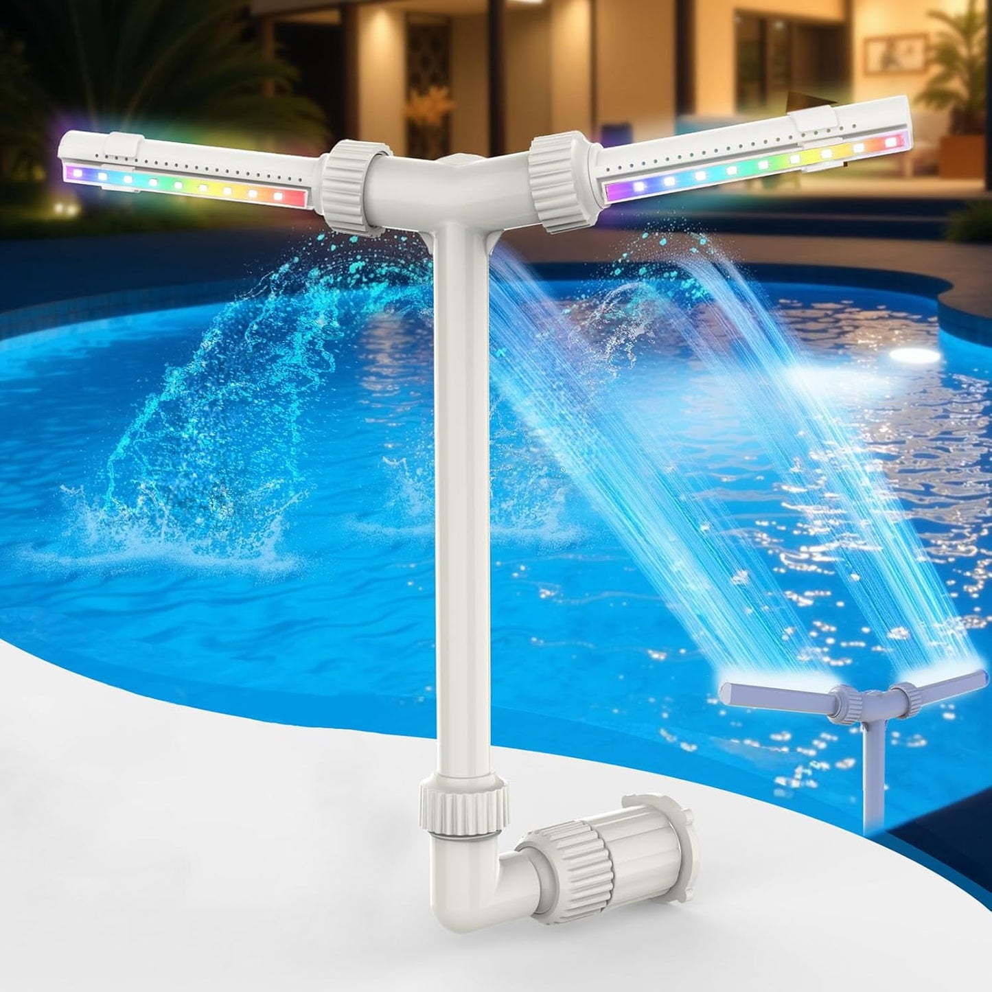 Pool Fountain - Dual Spray Water Fountains for Above Ground/Inground Pools