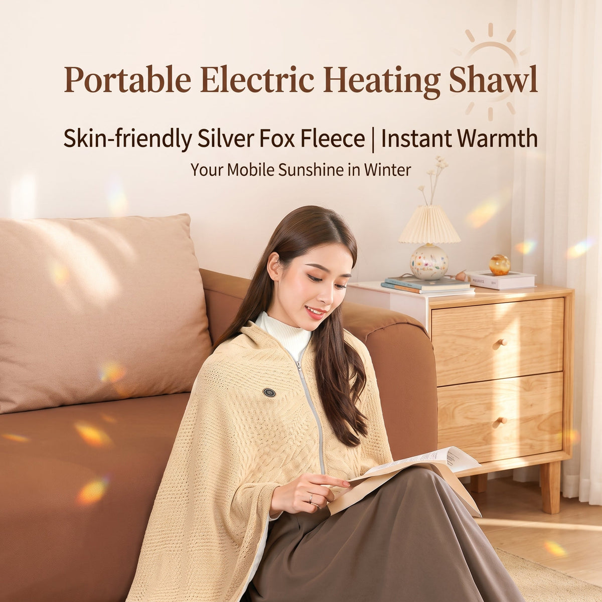 🔥 Last Day 52% Off!🔥Portable USB Electric Heated Blanket Perfect for Outdoors or the Office. Use as a Single-Person Throw, Wrap, or Lap Blanket.