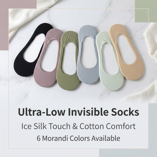 🧦Cushioned No-Show Socks for Women | Non-Slip Ice Silk Invisible Boat Socks with Double Sponge Footpads