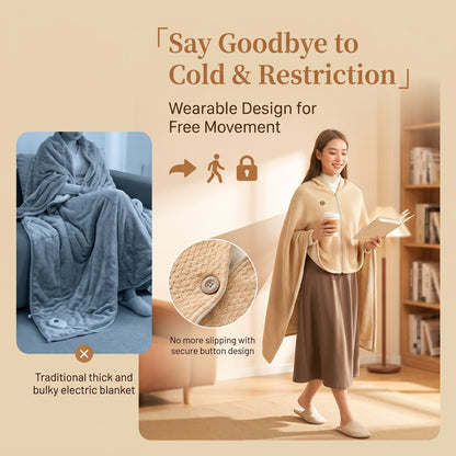 🔥 Last Day 52% Off!🔥Portable USB Electric Heated Blanket Perfect for Outdoors or the Office. Use as a Single-Person Throw, Wrap, or Lap Blanket.