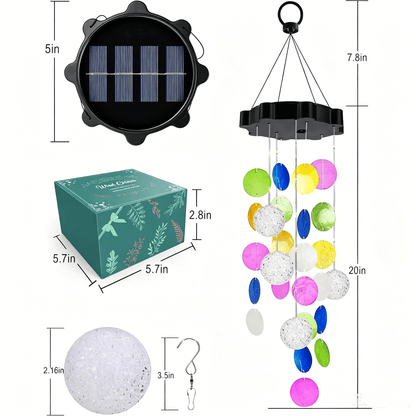 ✨Summer Garden Decor✨Colorful Solar Outdoor Shell Wind Chime Hanging Light!