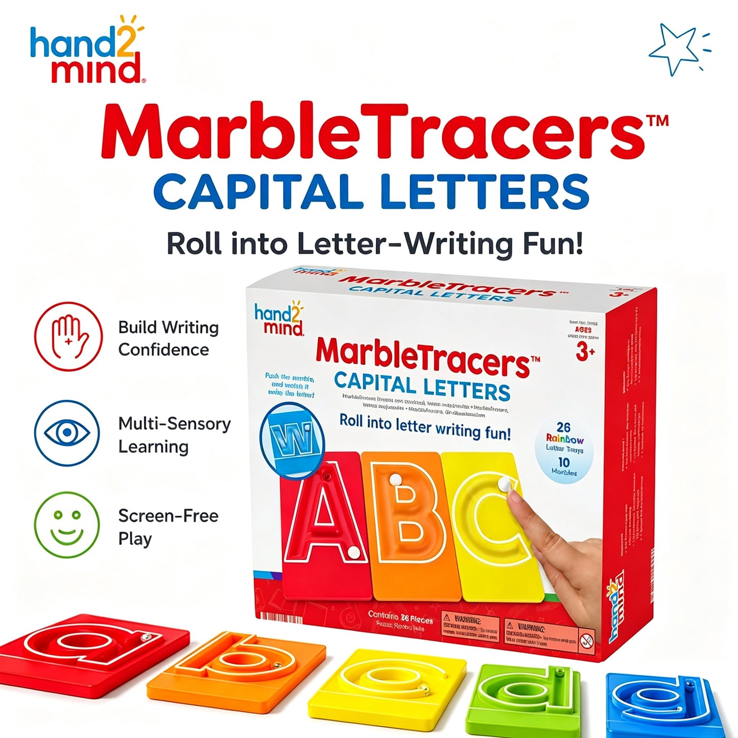 🔤Marble Tracers - Lowercase Letters🌀Roll Into Letter-Writing Fun!🎁Activity Guide Include FREE Letter Formation Poem