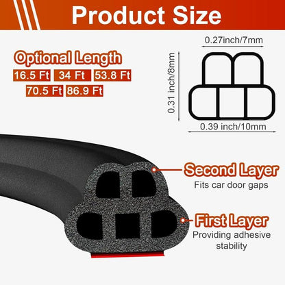 🔥Car Door Seal Strip Universal Self Adhesive