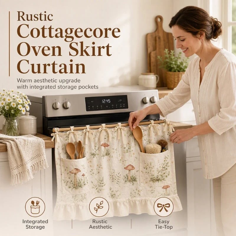 🎃Oven Skirt Curtain with Pockets🍄
