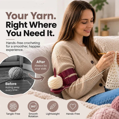⏰Wearable Arm Yarn Holder with Adjustable Dual Straps
