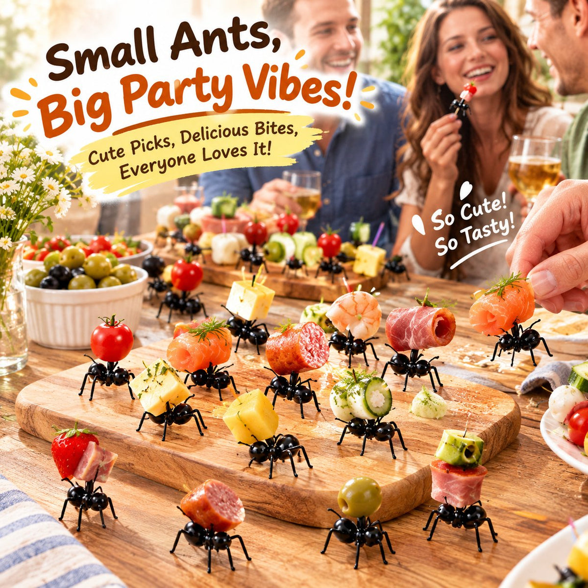 🐜🍓 Ant-Shaped Snack & Fruit Picks – Turn Every Bite Into a Playful Table Display