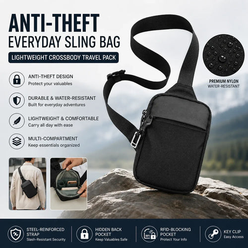 🔥😍Anti-Theft Everyday Sling Bag – Lightweight Crossbody Travel Pack