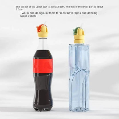 Kids Water Bottle Spout Conversion Cap with Straw | Universal Fit for Juice & Water Bottles | Spill-Proof Flip Top Cover for Toddlers & Children