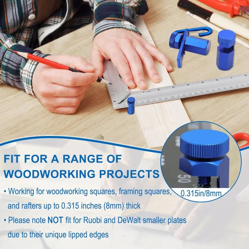 ✨HOT SALE 49% OFF - Tall Stair Gauges for Framing Square – Hexagonal Stable Lock with Holder & Hook for Carpentry & Circular Saw