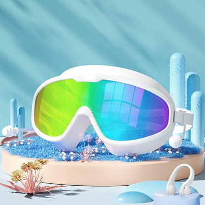 💥2026 New Arrival🎉-HD adult waterproof and anti-fog electroplated swimming goggles, swimming cap and nose clip set