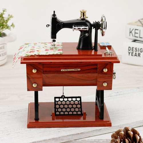 💖Special Offer🦋Wood Mini Sewing Machine Music Box