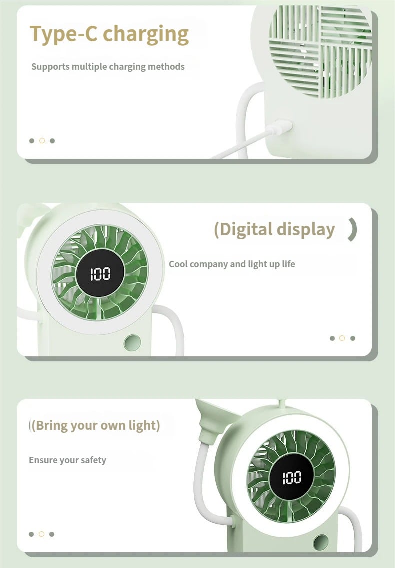 🌟🤖 Cute Robot Shaped Multi-scene Portable Desk Fan