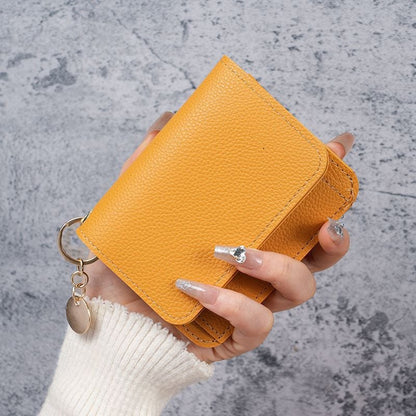 Elegant and Minimalist Women's Slim Short Wallet – A versatile, stylish mini tri-fold wallet featuring RFID protection, card slots, a bill compartment, and an ID window