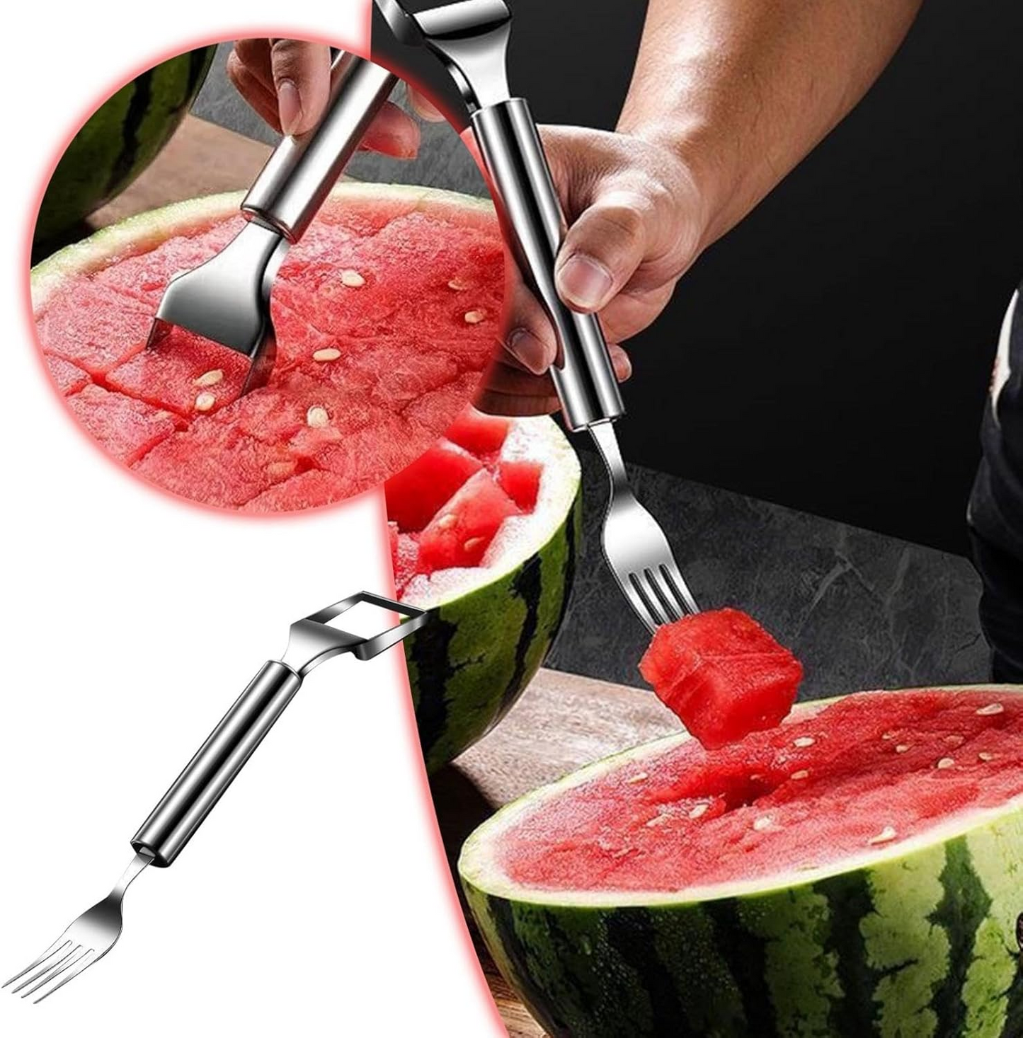 🎁Buy 1 Get 1 Free🍉Upgraded Watermelon Fork Slicer Cutter Tool