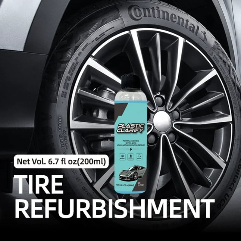 🔥 Car Plastic Restorer, Quick Polish for Color Restoration & Protection on Car Panels, Tires & Dashboards, Easy to Use, Long-Lasting Protection, Car Detailing Products 🚗✨