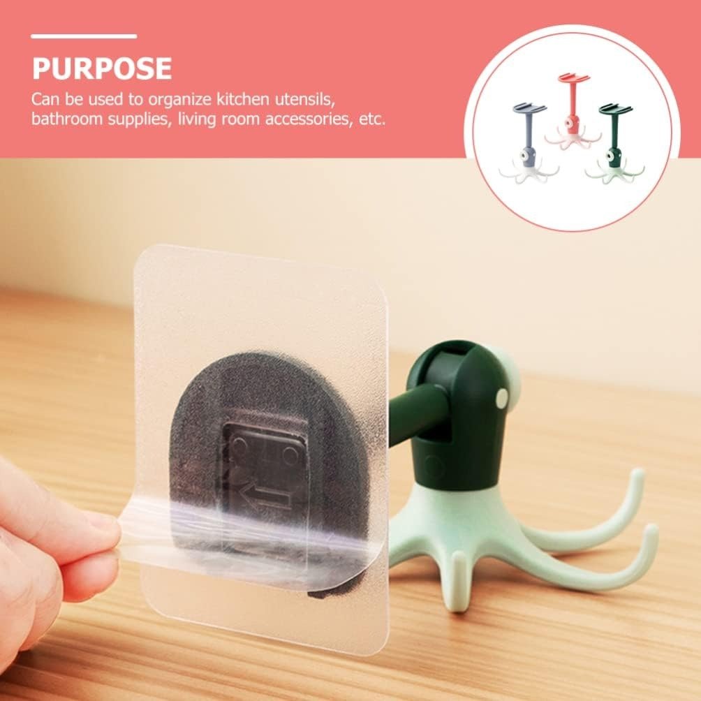 🪝Drill-free 360° rotating octopus hook🐙