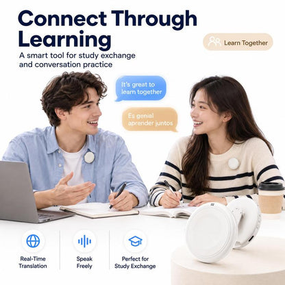 Portable Wireless Bluetooth AI Language Translator Pen - Hands-Free Spanish & English Practice Companion, 162-Language Support, Accent Adaptation for Restaurant Scenarios, Electronic Learning Smart Tutor