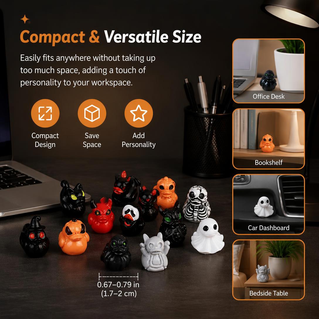 👻30 PCS Mini Demon Ghost Skull Resin Duck Desktop Decoration Item