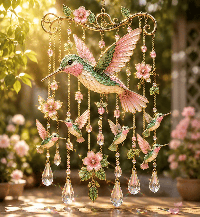 🐦🎐Last Day 49% OFF -🐦🎐 Bring Your Garden to Life! Graceful Hummingbird Wind Chime — Sparkling Suncatcher & Soothing Melodies