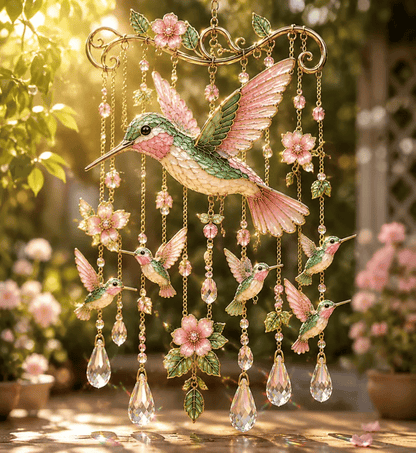 🐦🎐Last Day 49% OFF -🐦🎐 Bring Your Garden to Life! Graceful Hummingbird Wind Chime — Sparkling Suncatcher & Soothing Melodies