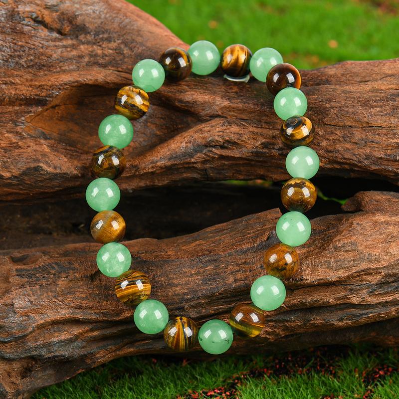 ✨ Money Attraction Bracelet with Green Aventurine & Tiger Eye beaded jewelry protection bracelet encouragement gift fashion artificial bracelet