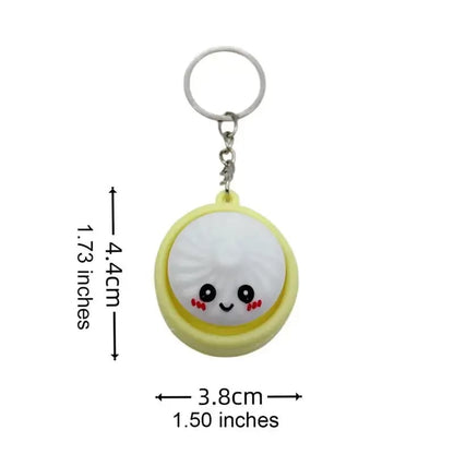 🥟Cute Dumpling Pressable Fidget Keychain-touch sensing light