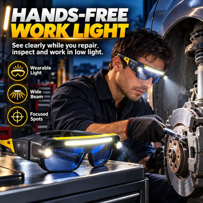 💡 3-in-1 LED Light-Up Safety Glasses | Hands-Free Work Light