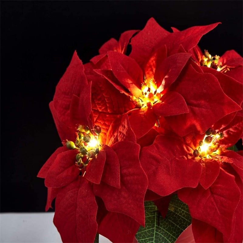 🎄✨ Christmas Poinsettia LED Garland String Lights