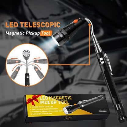 ✨Extendable Magnetic Pickup Tools - Telescoping Magnet with LED Flashlight Gifts for Men