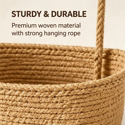 🌿 Woven Cotton 3-Tier Over-Door Basket