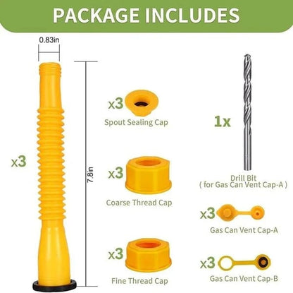 🔥HOT SALE🔥 Universal Gas Can Spout Replacement Kit — Flexible Leak-Proof Nozzle, Fits 1–10 Gal Cans