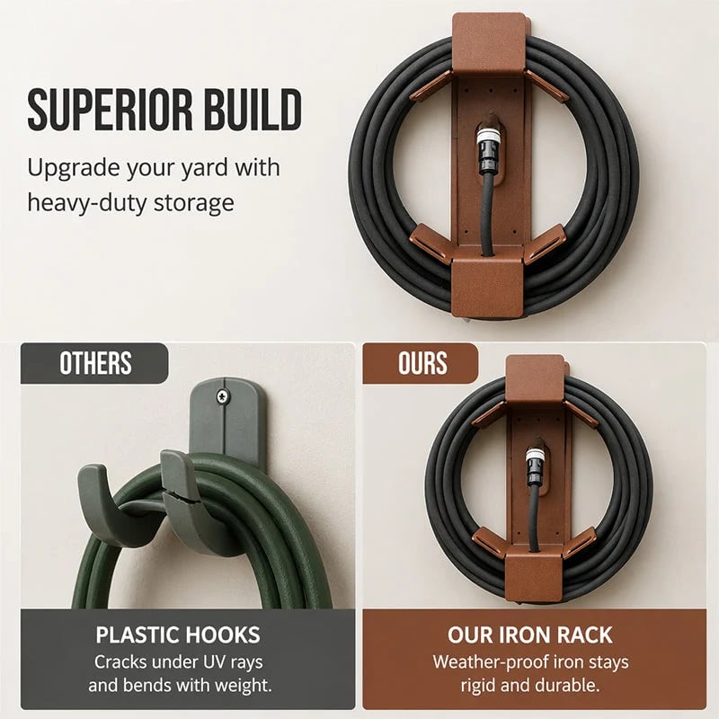 🎉📢📢50% OFF !! ⏰Wall Mounted Iron Garden Hose Holder