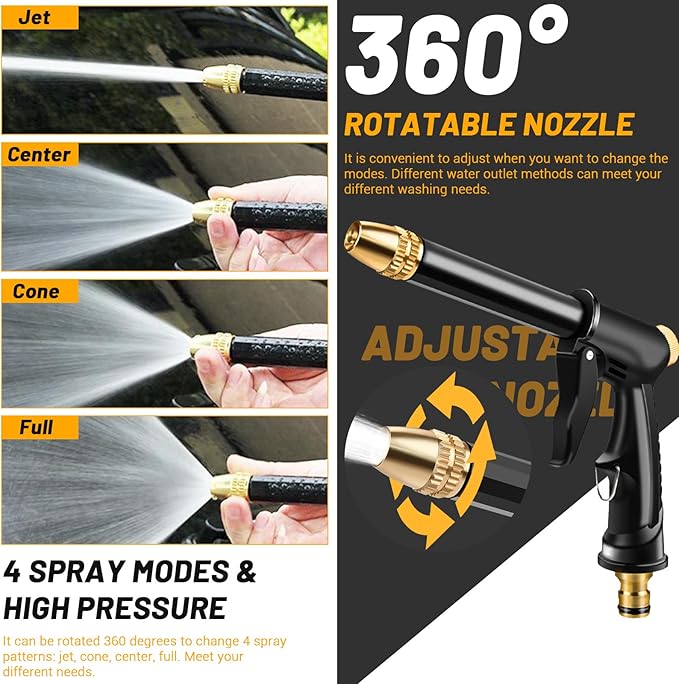 🔥[Father's Day Gift] Portable High-Pressure Spray Gun, Adjustable Hose Nozzle