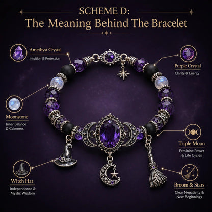 🔥 LAST DAY 49% OFF – 🔮 Witch’s Crystal Moon Charm Bracelet