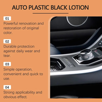 🔥HOT SALE 49% OFF🚗Automotive Plastic & Trim Restorer – Interior & Exterior Revitalizer with Applicator Pad✨