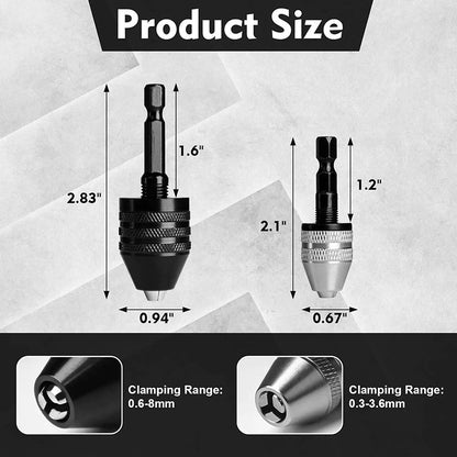 3-jaw chuck for electric screwdrivers and drills – keyless, quick-change & compatible with round and hexagonal shanks – perfect for hobby, renovation and precision work 🛠️✨