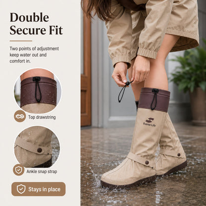🔥🎁High‑Tube Foldable Waterproof Shoe Covers   Non‑Slip Dual‑Lock Rain Foot Protection for Daily Outdoor Commuting & Wet‑Weather Travel