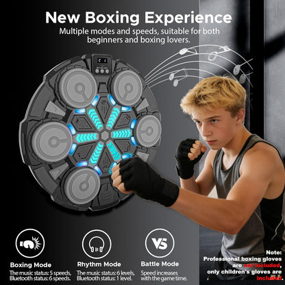 Smart Music Boxing Training Machine with Boxing Gloves, Interactive Boxing Trainer, Universal for Adults & Kids
