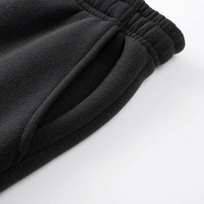 Purebeat Women's 2-Pack Fleece Elastic-Waistband Baggy Sweatpants - Wide-Leg Casual Chic Comfy Pants with Side Pockets, Solid Color Clothes, Elastic Drawcord, Machine-Washable Non-Sheer Fabric