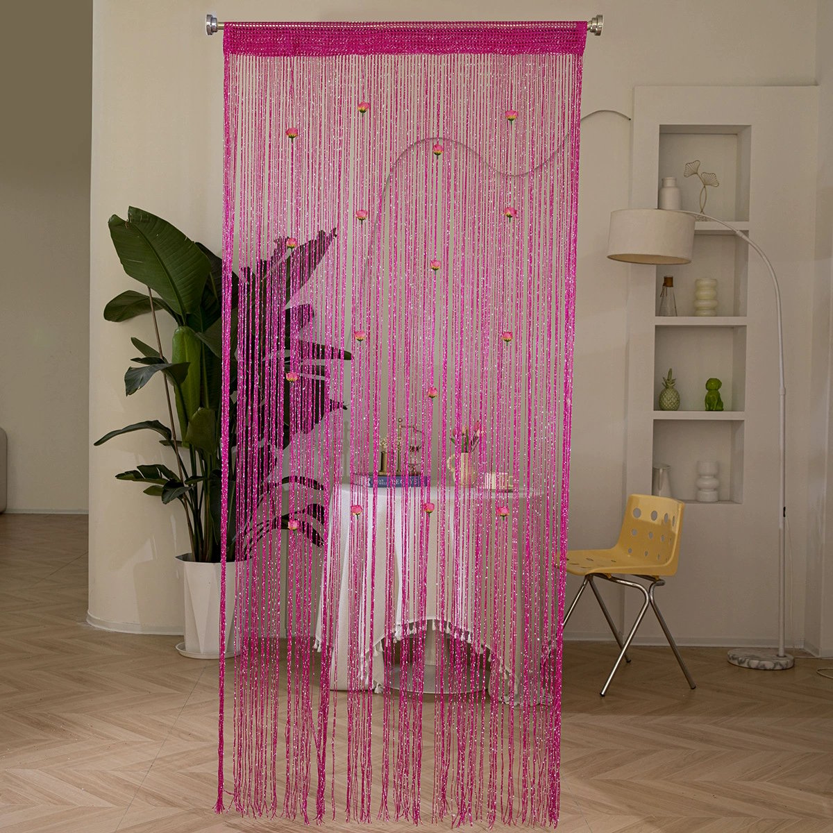 🌹🚪Sparkling Rose Flower String Curtain(2m/78.74" high x 1m/39.3" wide)