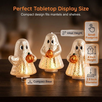 ⭐Light-Up Mercury Glass Ghost Figurines