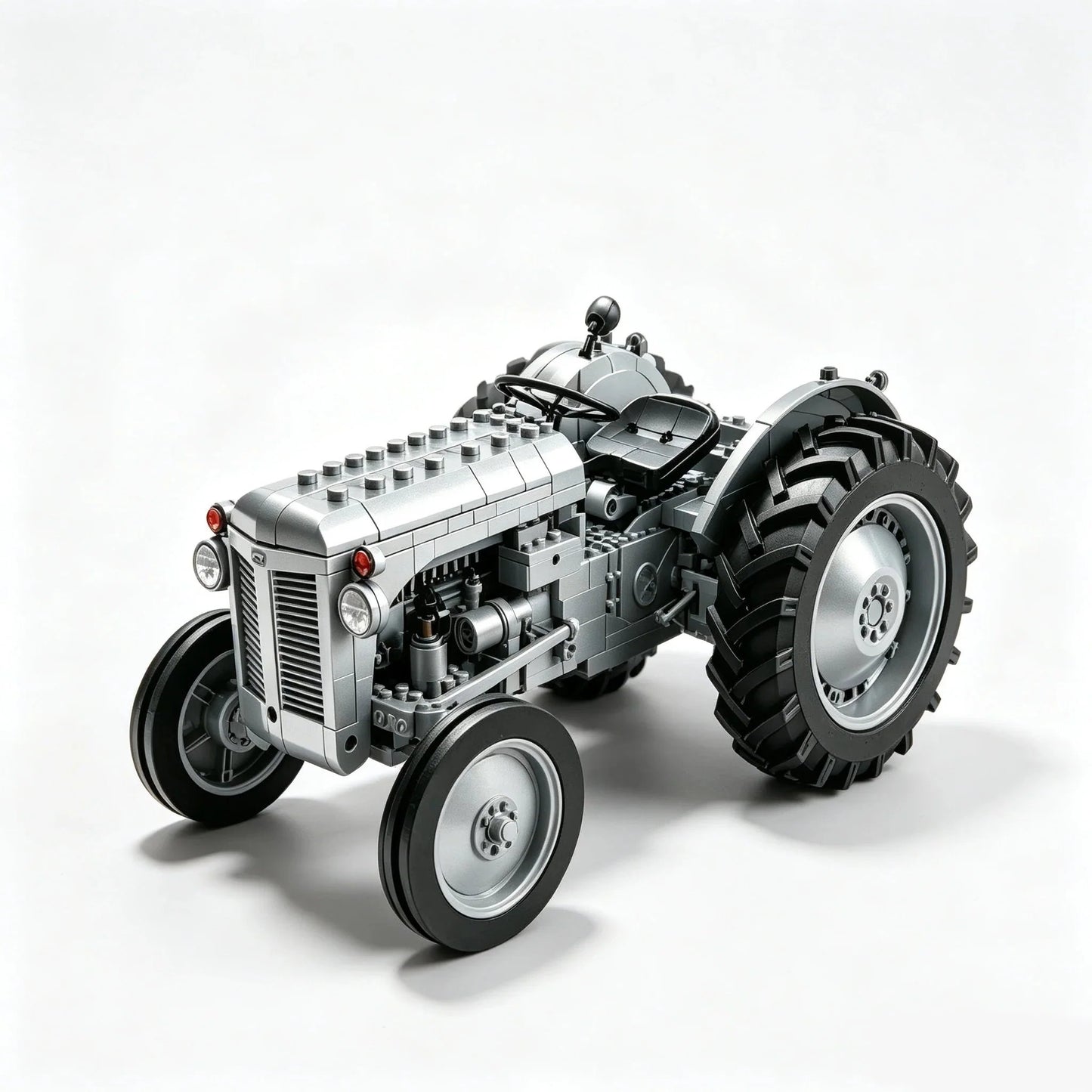 🎉Classic Farm Tractor Building Block Set – 1948 Grey Field Edition