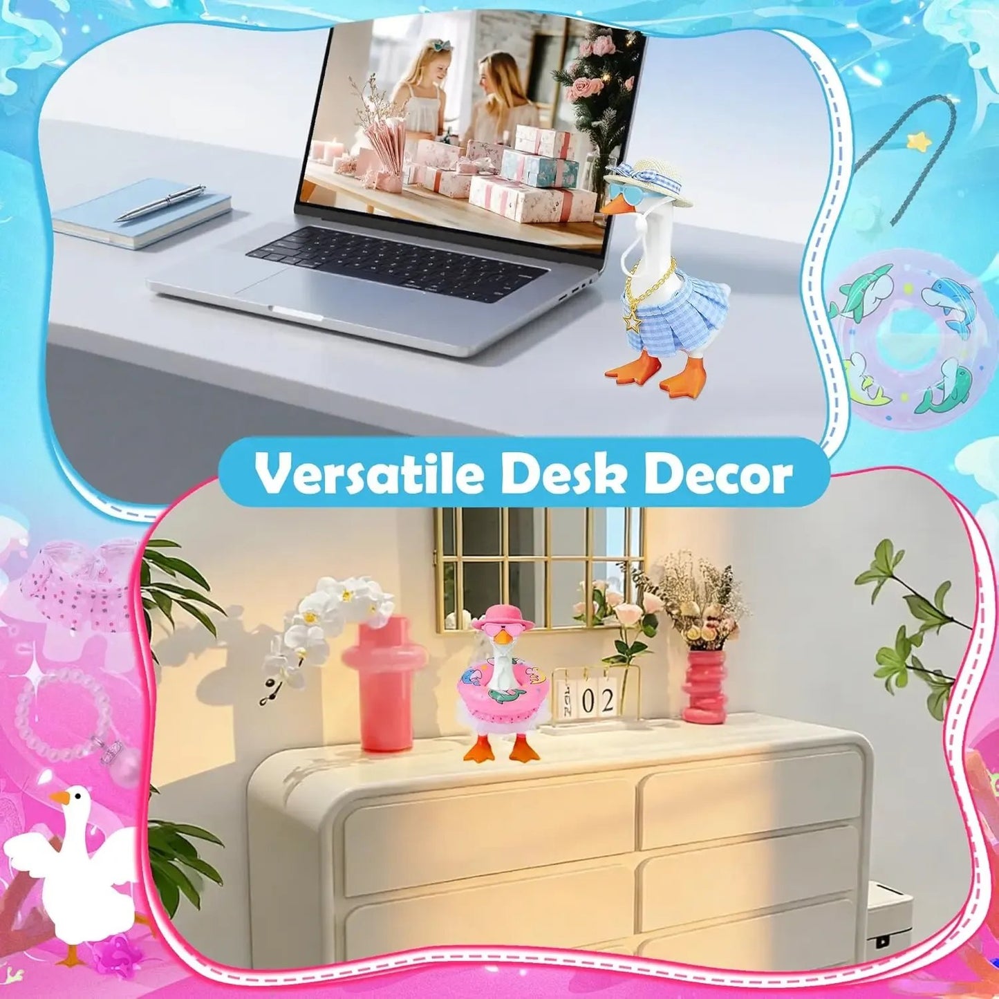 16PCS Mini Desk Goose Outfit Set