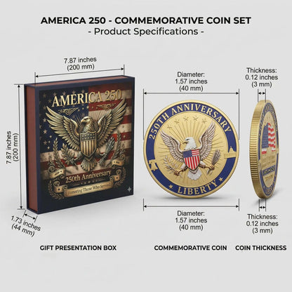 🎁🎉Only $27.5 This Week🌟🎉9-Coin 250th Anniversary Commemorative Coin Set