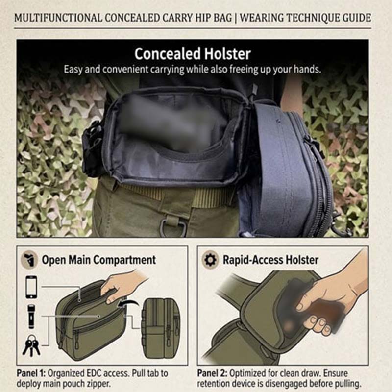 ⚡Hot Sales 49% OFF🔥Multifunctional Concealed Carry Hip Bag with Rapid-Access Holster